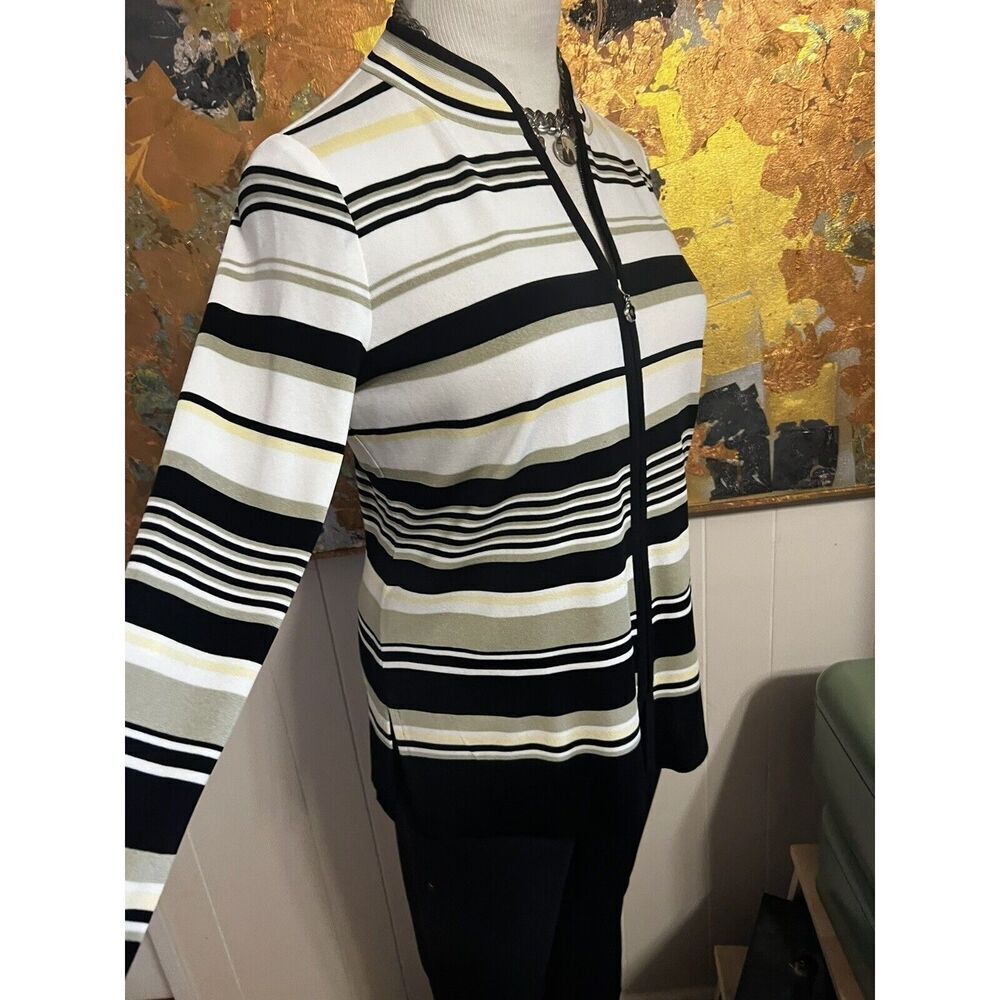 Exclusively Misook Zip Front Knit Multi Colored C… - image 4